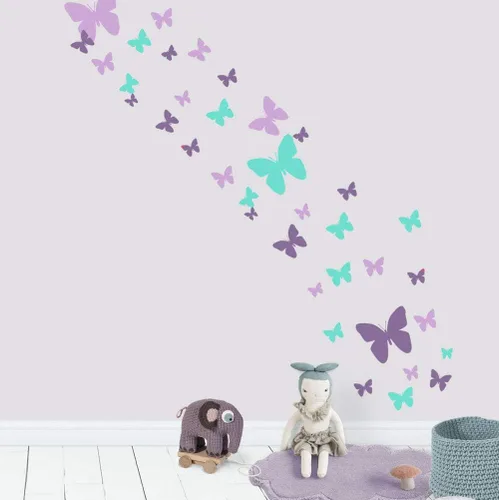 Miniatura 6 de Calcomanías de pared de mariposas para adolescentes y niñas, calcomanías de pared para dormitorio, decoración de habitación de niños, decoración