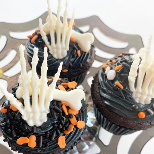 Miniatura 6 de 5 moldes de Halloween, moldes de fondant de murciélago de esqueleto para fiesta de Halloween, decoración de cupcakes, molde de caramelo