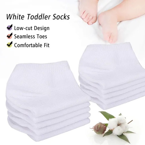 Miniatura 3 de Calcetines para niños pequeños, paquete de 16 calcetines deportivos de corte bajo para bebés, niños y niñas, calcetines transpirables a granel