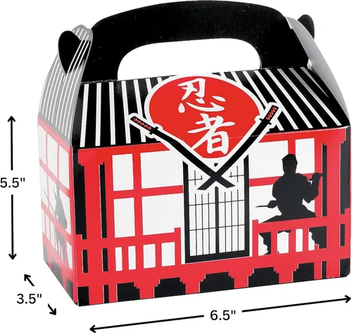 Miniatura 3 de Fun Express Cajas de golosinas Ninja Warrior para cumpleaños, juego de 12, decoraciones de fiesta ninja
