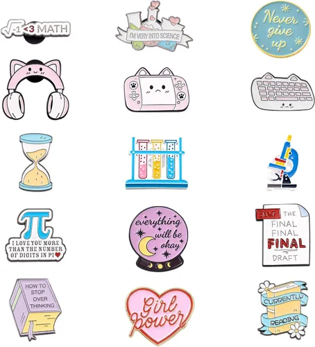 Miniatura 67 de Pandahall - Broches esmaltados de aleación con varios temas, broche de solapa, juego de pines esmaltados