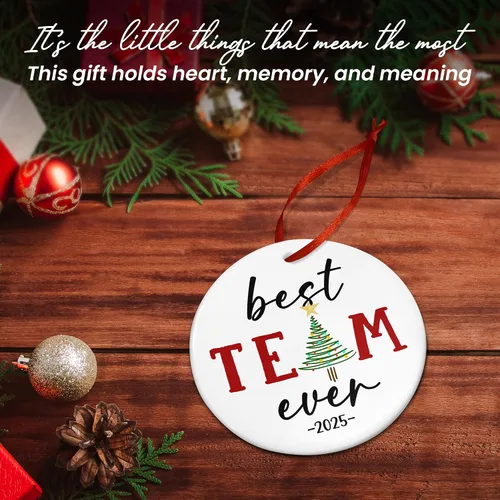 Miniatura 6 de TEEZWONDER Regalos para compañeras de trabajo y amigas - Adornos navideños de cerámica 2025 para decorar el árbol - Regalo de Navidad y cumpleaños