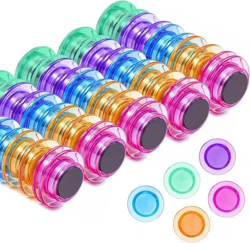 Miniatura 16 de Qualsen Imanes para nevera, 20 imanes para refrigerador, pequeño imán para pizarra blanca, mini imán lindo para refrigerador, casillero, pizarra 10