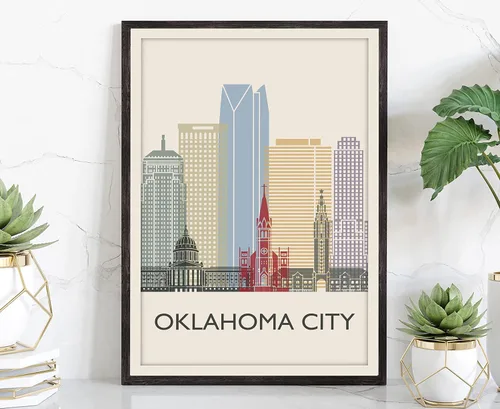 Miniatura 32 de Póster de horizonte de San Antonio, impresión de paisaje urbano y monumento, arte de pared para el hogar, decoración de pared de oficina, 12 x 18