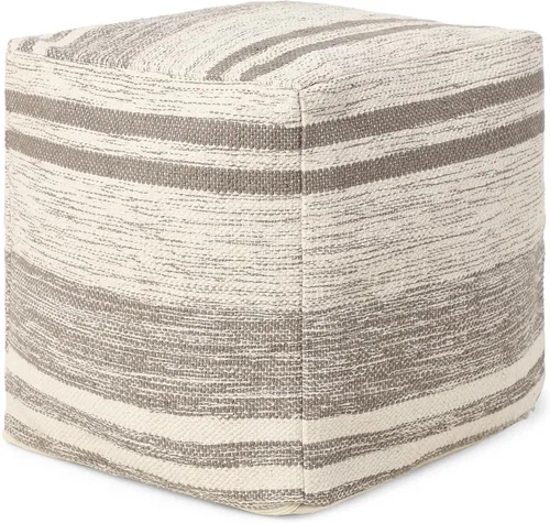 REDEARTH · Puf acolchado otomano con relleno, textura de almacenamiento, cubo de bolsa de frijoles, reposapiés para sala de estar, dormitorio,