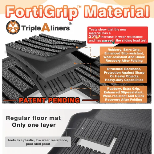 Miniatura 4 de TripleAliners 3 piezas de alfombrillas para piso ajustadas para Ford Mustang 2024 2025 delanteras traseras juego completo protección total 1ª y 2ª
