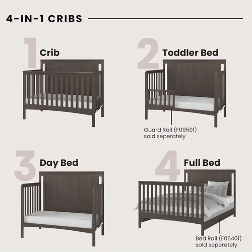 Miniatura 3 de Child Craft Scout - Juego de muebles convertibles 4 en 1 para cuna de bebé, cómoda con cambiador, silla deslizante y caja de juguetes para bebés