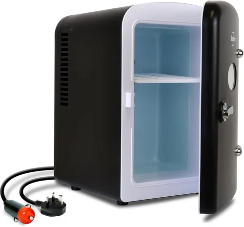 Miniatura 8 de Koolatron Mini refrigerador – Refrigerador de 6 latas para dormitorio, oficina, enfriador de bebidas portátil de mesa, refrigerador de 12 V 110 V