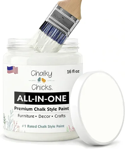 Miniatura 45 de Chalky Chicks - Pintura mate a la tiza, no requiere lijado, 4 onzas líquidas, color gris oscuro (Gun Metal Gray), para muebles, pintura sin Gris