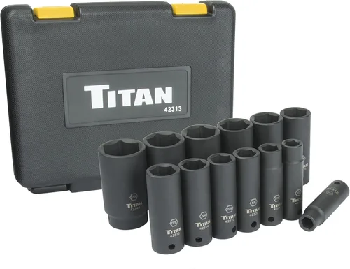 Miniatura 5 de Titan 42319 Juego de llaves de vaso de impacto profundo SAE de 19 piezas de 1/2