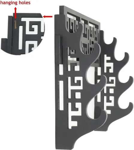 Miniatura 5 de Soporte para espada de 4 niveles, soporte de pared para espada samurái, soporte de espada para Katana Wakizashi y espadas estándar (clásico)