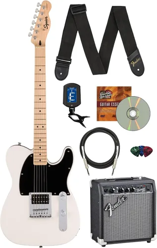 Miniatura 8 de Fender Squier Sonic Telecaster - Paquete California Blue con afinador, correa, púas y DVD de guitarra Austin Bazaar Azul (California Blue)