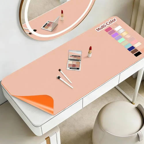 Miniatura 8 de Alfombrilla de maquillaje para tocador para proteger la parte superior del escritorio de 23.6 x 11.8 pulgadas, tapete de maquillaje de doble cara