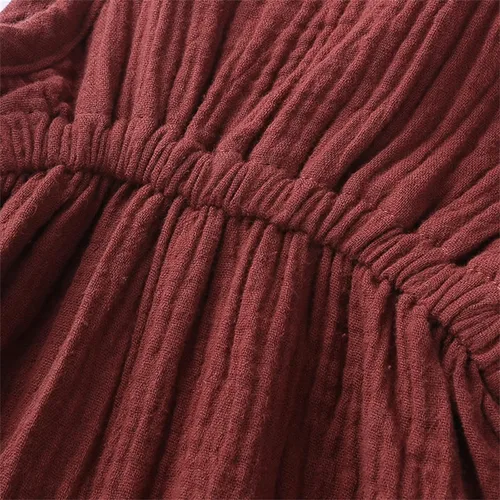 Miniatura 6 de Mameluco de lino de algodón para bebé niña con lazo de encaje 1 pieza ropa para niña morado 18-24 meses