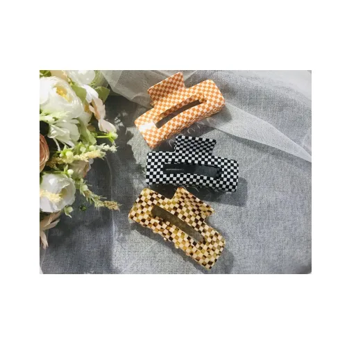 Miniatura 9 de Pinzas para el cabello a cuadros para mujeres y niñas, pinzas de pelo de moda para peinar con pinzas de garra, cabello grueso, forma rectangular