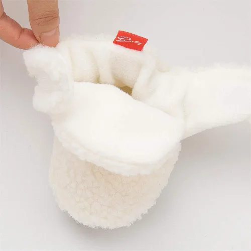 Miniatura 5 de Bellocasa Botines de forro polar para bebés, niños y niñas, pantuflas antideslizantes con agarre suave, zapatos de calcetín para recién nacidos