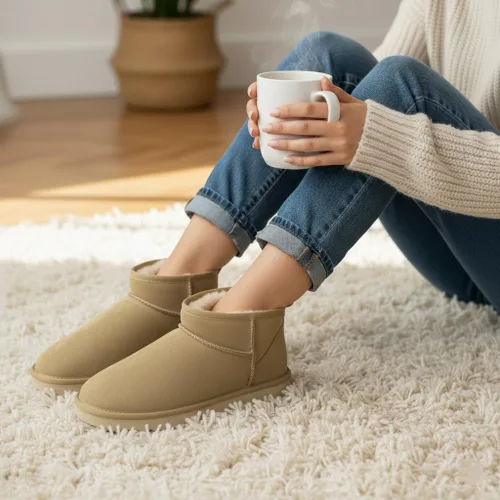 Miniatura 26 de CUSHIONAIRE, Hip 2 - Botas de nieve de gamuza auténtica para mujer, sin cordones, con cómodo forro de piel de oveja sintética + espuma viscoelástica
