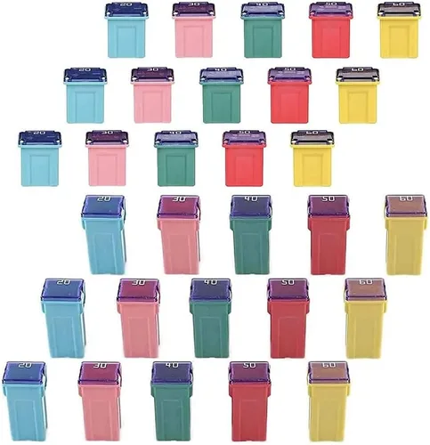 JCASE - Juego de 30 fusibles surtidos en forma de caja de combinación automotriz de perfil bajo y alto/STD compatible con camionetas, automóviles y