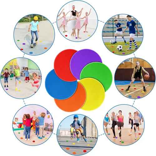 Miniatura 3 de Puntos de polietileno para suelo de gimnasio de 4.72 pulgadas, 6 pulgadas, 9 pulgadas, marcadores de puntos de polietileno de 9 pulgadas, 60 puntos