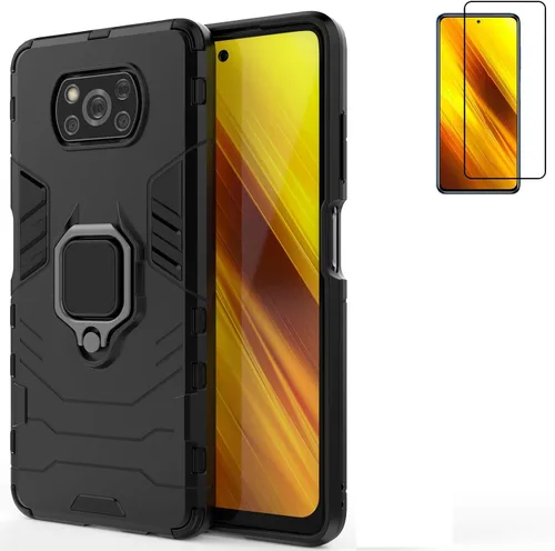 Miniatura 6 de Funda para Xiaomi Poco X3 NFC/Poco X3 Pro con protector de pantalla, híbrida resistente a prueba de golpes, protección de doble capa, funda trasera