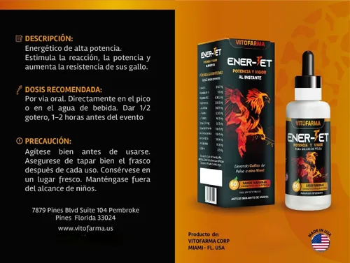 Miniatura 5 de Ener-Jet Impulsor de Energía para Gallo Natural Multivitamínico - Líquido 60 ml