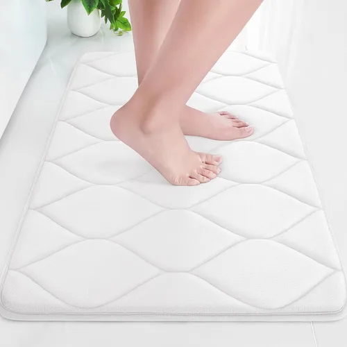 Miniatura 32 de Colorxy - Alfombra de baño de espuma viscoelástica, ultrasuave y antideslizante, absorbe el agua, lavable a máquina, tapete para suelos de ducha