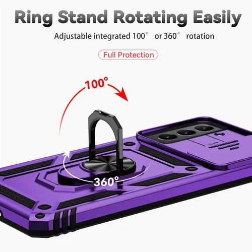 Miniatura 7 de Funda para Samsung Galaxy S21 Plus con cubierta para lente de cámara, protector de pantalla HD, probado contra caídas de grado militar, soporte