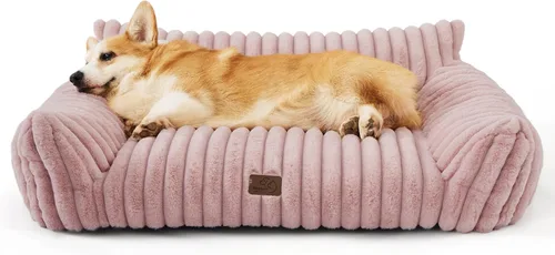 Miniatura 32 de Bedsure ComfyFleece Lindo sofá para gatos para mascotas, camas esponjosas para gatos con forro polar de pana suave de alta calidad, camas esponjosas
