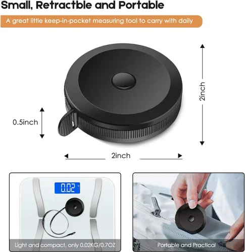 Miniatura 4 de iBayam Paquete de 2 cintas métricas para tela, cuerpo, costura, sastre, punto, vinilo, manualidades del hogar, 150 cm, suave, rosa de moda