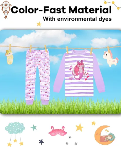 Miniatura 7 de KOBERO Pijamas de Navidad para niños y niñas de 18 meses-12 años, ropa de dormir 100% algodón