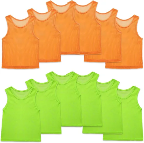 Miniatura 12 de Sintege 24 piezas de malla de nailon Scrimmage Team Practice Chalecos Pinnies Jerseys para niños Jóvenes Deportes Baloncesto Fútbol Fútbol