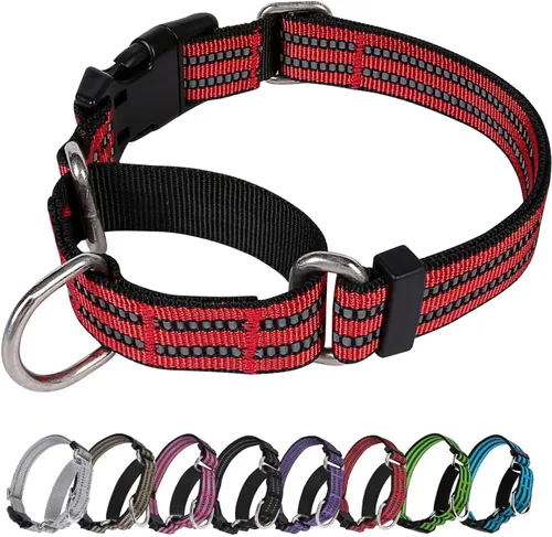 Miniatura 26 de Martingale - Collar para perro, collar reflectante ajustable de nailon con hebilla de liberación rápida (rosa intenso, talla L)
