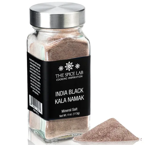 Miniatura 10 de The Spice Lab Kala Namak Sal negra – Sal india del Himalaya en tarro francés – Condimento puro vegano Kala Namak para revueltas de tofu – Sabor