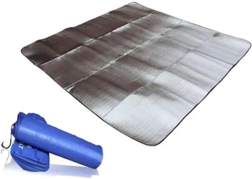Miniatura 7 de TOYANDONA Alfombrilla de campamento a prueba de humedad, manta de picnic ligera al aire libre con película de aluminio, alfombra plegable