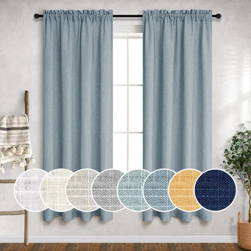 Miniatura 21 de Cortinas blancas puras de 38 pulgadas de ancho para dormitorio, juego de 2 paneles de cortinas de privacidad con bolsillo para barra, cortinas