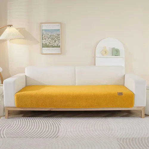Miniatura 9 de Fundas de sofá de vellón sherpa suave y esponjoso, funda de sofá seccional de felpa cálida, funda antideslizante para sofá, protector de muebles