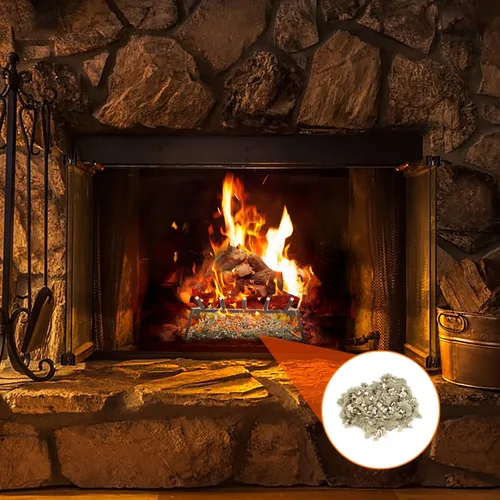 Miniatura 4 de Skyflame Brillantes brasas de lana de roca mezclada con vermiculita para chimeneas de gas ventiladas Carbón falso para uso con troncos de gas