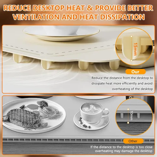 Miniatura 5 de Tapete de calentamiento para alimentos, bandeja de calentamiento eléctrica, bandeja de calentamiento eléctrico de grafeno de superficie completa