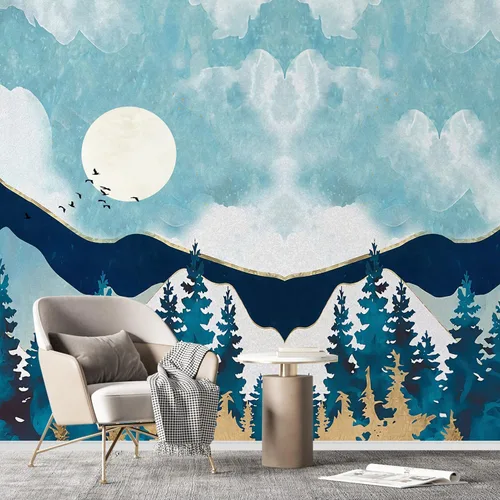 Miniatura 186 de SIGNFORD - Papel tapiz de diseño de bosque, removible para dormitorio o sala de estar, 100 x 144 pulgadas Bosque1-1911-m17