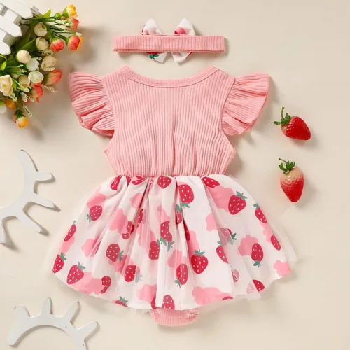 Miniatura 37 de GRNSHTS Traje de bebé niña 1er cumpleaños traje acanalado tul mameluco princesa pastel Smash sesión de fotos ropa + diadema