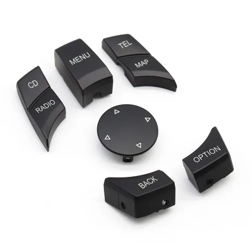Miniatura 3 de Fundas de botón de control multifunción CIC iDrive CIC iDrive, color negro, 6 unidades, tapas de menú de consola central, repuesto para BMW