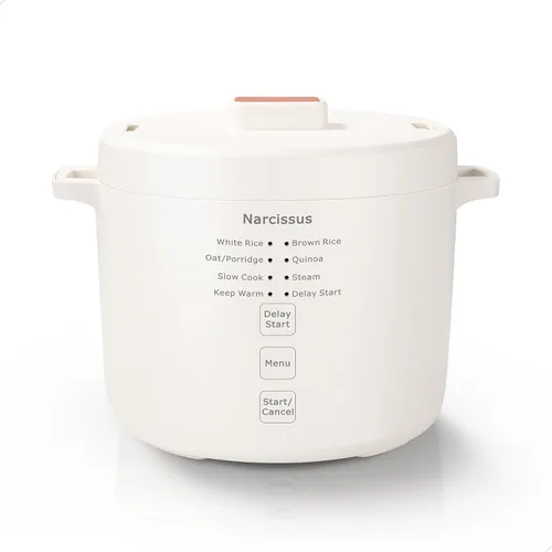Narcissus Arrocera de 3.5 tazas para 1-3 personas, multifuncional para arroz, avena, quinua, cocción lenta, vapor, cocina arroz y plato de vapor