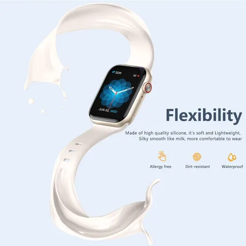Miniatura 5 de DaQin - Paquete de 8 correas deportivas compatibles con Apple Watch de 38, 40, 41, 42, 44, 45, 46 y 49 mm, correa impermeable de silicona suave
