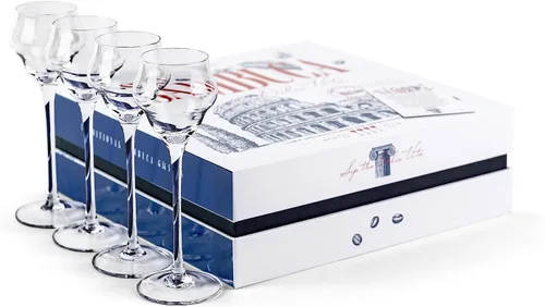 Miniatura 6 de GLASSIQUE CADEAU Crystal Sambuca, Cordial, vasos digestivos con tallo largo para beber bebidas después de la cena, juego de 4, cristalería de licor
