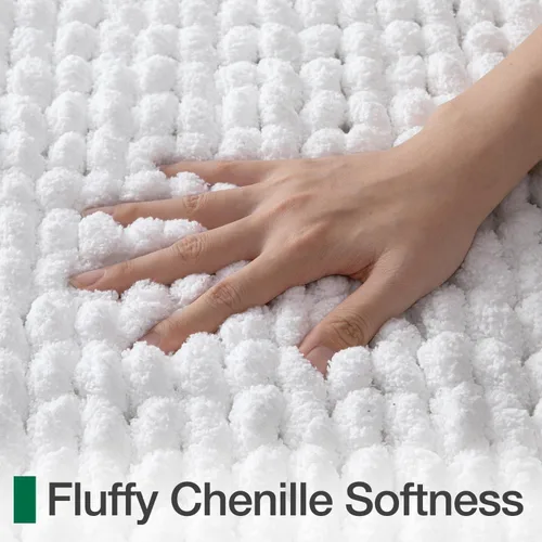 Miniatura 4 de LUMI Alfombra de Baño de Lujo, Tapete de Baño Ultra Suave de Secado Rápido, Alfombra de Baño de Chenilla Gruesa Absorbente Antideslizante, Tapete