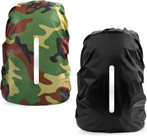 Miniatura 16 de LAMA Paquete de 2 fundas impermeables para mochila, protector reflectante a prueba de lluvia para antipolvo y antirrobo, tamaño M