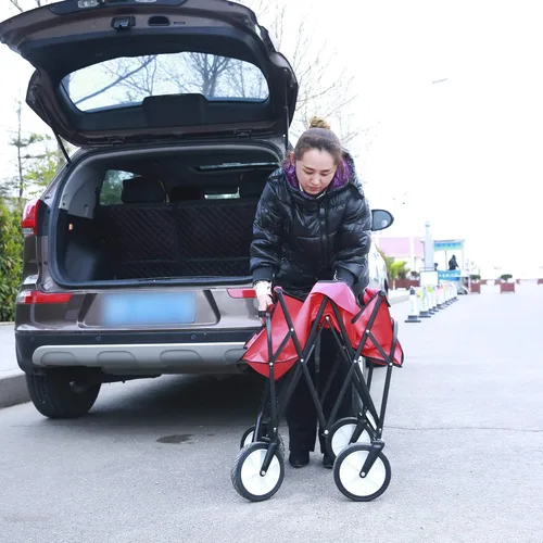 Miniatura 7 de Carro plegable plegable, carrito de alta resistencia con ruedas para comestibles, carrito de comestibles utilitario para camping, compras, deportes