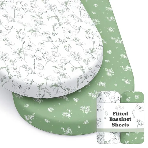 Miniatura 50 de Sábanas de cuna neutrales – Sábanas bajeras para cuna de bebé niña y niño – Paquete de 2 colchones estándar y niños pequeños – Mezcla de algodón