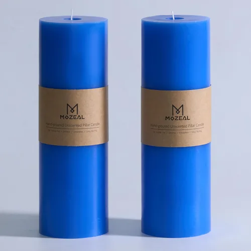 Miniatura 73 de MOZEAL Velas grandes sin perfume vertidas a mano de 3 x 8 pulgadas, sin humo, juego de 2, combustión lenta, sin goteo, aproximadamente 150 horas