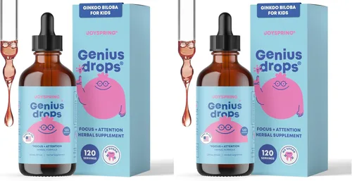 Miniatura 14 de JoySpring Genius Drops for Kids Suplemento de Concentración Clínicamente Comprobado Suplemento Líquido Herbal de Concentración con Ginkgo Biloba